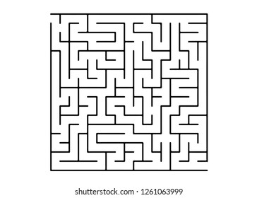 White vector dackdrop with a black conundrum. Black and white maze in a simple style. Pattern for children books, magazines.
