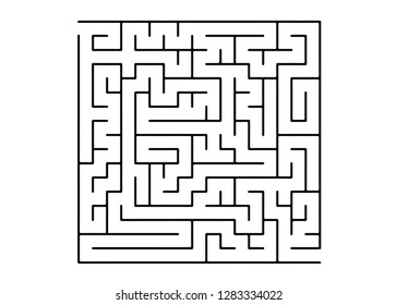 White vector dackdrop with a black conundrum. Black and white maze in a simple style. Concept for making right choices.