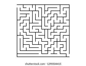 White vector dackdrop with a black conundrum. Modern illustration with maze on a white backdrop. Pattern for educational magazines, books.