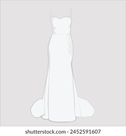 White Vector Dress Design. Illustrator and designer. Wedding Invites, save the date, Birthday Invites, Video Invites, E-Cards.