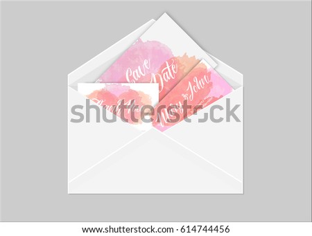 White Vector Envelope Wedding Invitations Cards Stock Vector