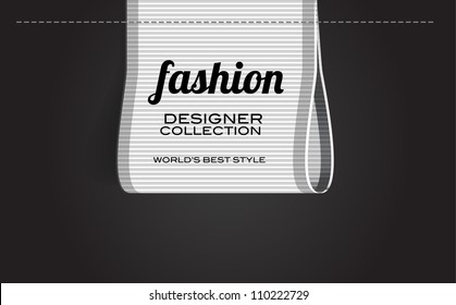 White vector fashion textured ribbon clothing label