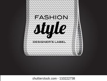 White vector fashion textured ribbon clothing label