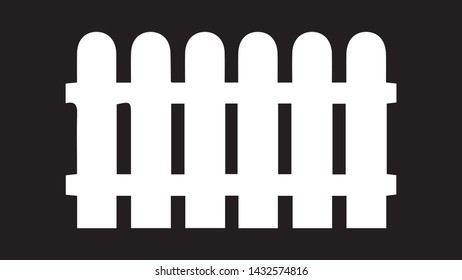 white vector fence design illustration with black background