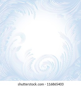 White vector frame background with frosty patterns