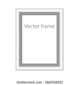 White Vector frame mockup on white background