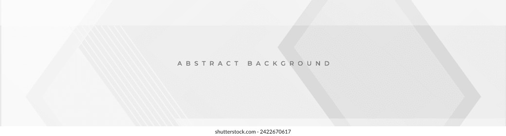 White vector geometric abstract banner design. Wide minimalist vector illustration background.