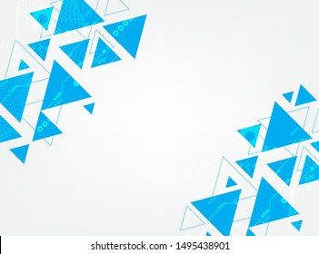 white vector geometric triangle technology background.