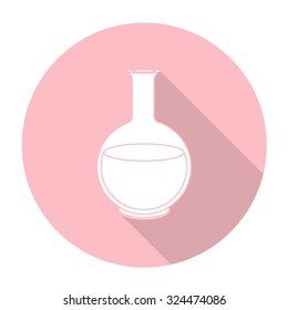 White vector glass experiment on color circle background.