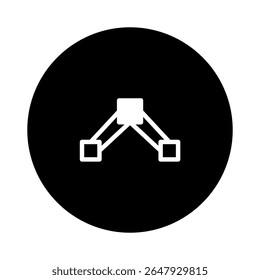 Elemento de design gráfico vetor branco sobre fundo círculo preto ilustra conexão e rede com simplicidade