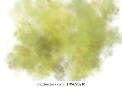 White vector green cloudiness ,fog or smoke on dark checkered background.Cloudy sky or smog over the city.Vector illustration.