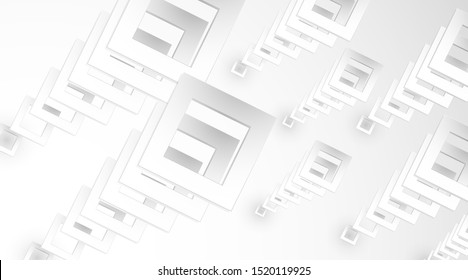 White vector grid lines stack from small to large. illustrative perspective