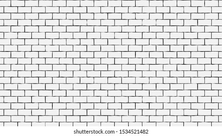 White vector grunge repeat brick wall background wallpaper.