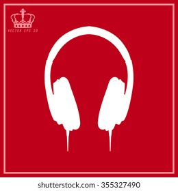 White  vector headphones icons