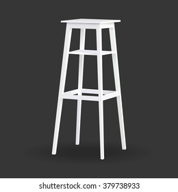 white vector high chair stool shelves on black