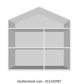 white vector house empty box interior infographic design element