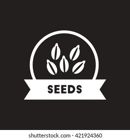 white vector icon on black background Kitchenware seasoning seeds