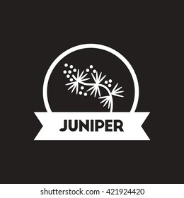 white vector icon on black background Kitchenware seasoning juniper
