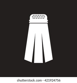 white vector icon on black background salt shaker