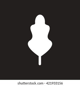 white vector icon on black background tree leaf