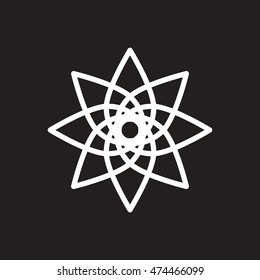 white vector icon on black background  ramadan festival