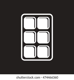 white vector icon on black background  bonbon candy 