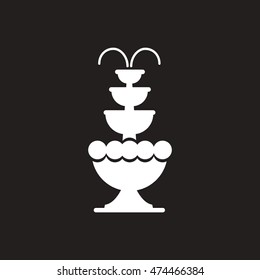 White Vector Icon On Black Background  Chocolate Fountain