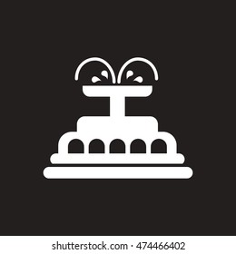 white vector icon on black background  chocolate fountain