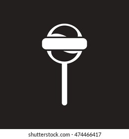 white vector icon on black background  bonbon candy 