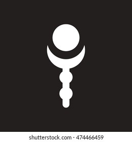white vector icon on black background  ramadan festival
