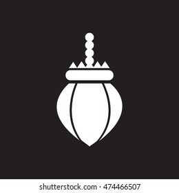 white vector icon on black background  ramadan festival