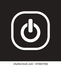 white vector icon on black background  button music 