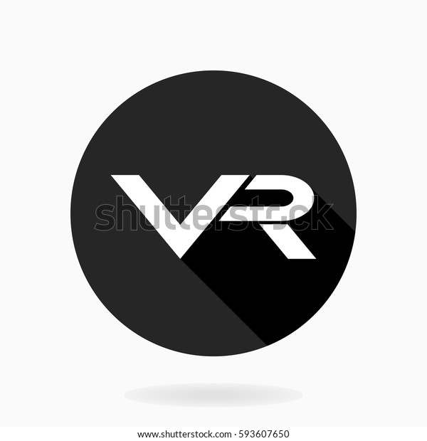 White Vector Icon Vr Logo Black Stock Vector (Royalty Free) 593607650