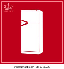 White vector icons of refrigerator 