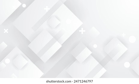 White vector illustration modern abstract background with shapes. White vector presentation background for poster, banner, wallpaper, mockup, flyer, and report