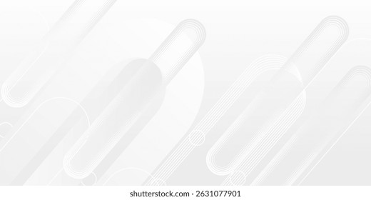 White vector illustration modern abstract background with shapes. Vector