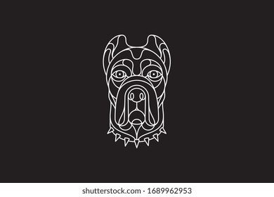 White Vector illustration in portrait mode about dog