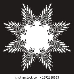 Placa de círculo de encaje del vector blanco. 