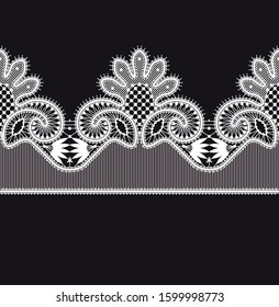 White Vector Lace Clip Art. 