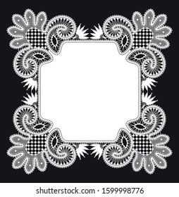 White Vector Lace Clip Art. 