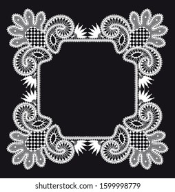 White Vector Lace Clip Art. 