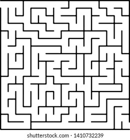 White vector layout with a black maze, riddle. Abstract illustration with maze on a white background. Concept for pazzle, labyrinth books, magazines.