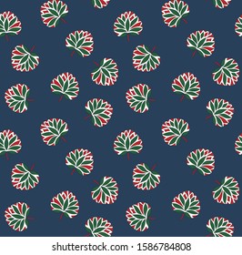 white vector leaves on navy background