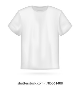 White vector men's t-shirt mockup.