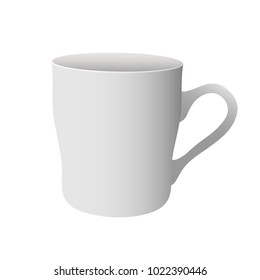 White vector mug on white background. Mockup for product presentation