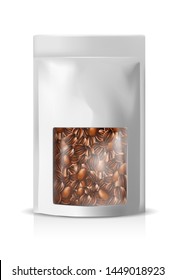 White vector packaging with coffee beans