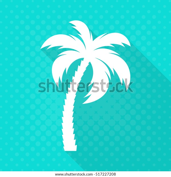 White Vector Palm Tree Flat Icon Stock Vector (Royalty Free) 517227208