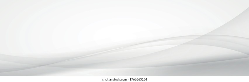 White vector panoramic background with wavy lines