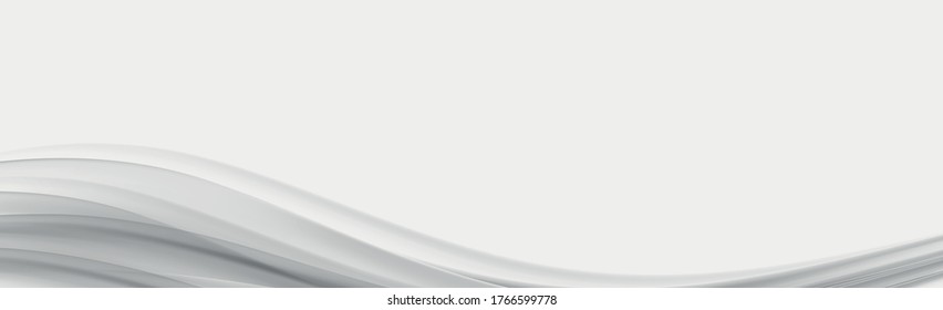 White vector panoramic background with wavy lines