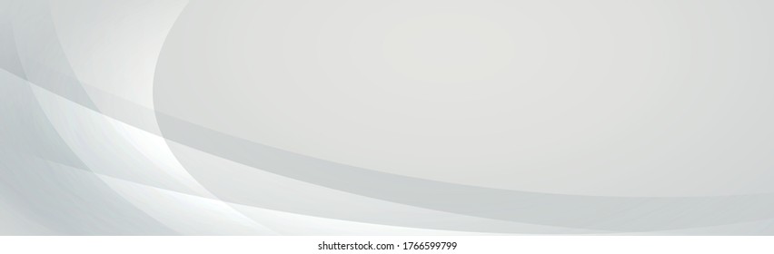 White vector panoramic background with wavy lines